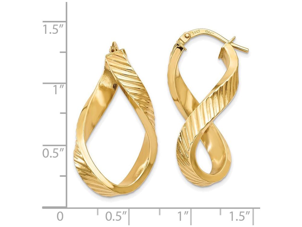 FJC Finejewelers 14k Yellow Gold Twisted Textured Oval Hoop Earrings