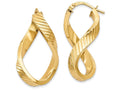 FJC Finejewelers 14k Yellow Gold Twisted Textured Oval Hoop Earrings