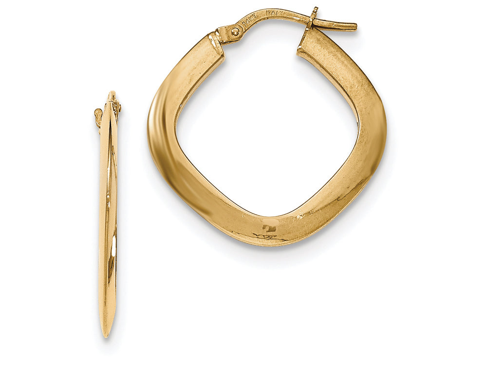 FJC Finejewelers 14k Yellow Gold Tapered Square Hoop Earrings