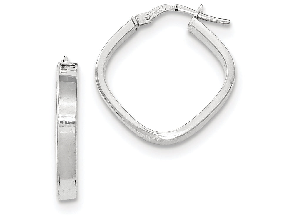 FJC Finejewelers 14k White Gold Flat Edge Square Hoop Earrings