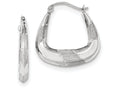 FJC Finejewelers 14k White Gold Polished, Satin And Bright-cut Hoop Earrings