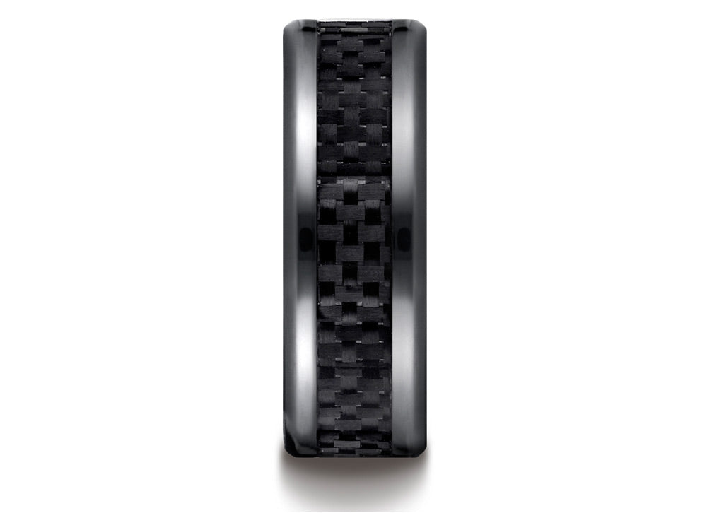 Benchmark Black Titanium 8mm Comfort Fit Wedding Band / Ring