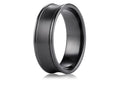 Benchmark Black Titanium 7.5mm Comfort-fit Satin-finished Concave Round Edge Carved Wedding Band Ring