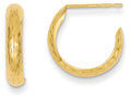 FJC Finejewelers 14k Yellow Gold Bright-cut 3.5mm J-hoop Earrings