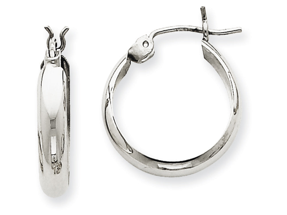 FJC Finejewelers 14k White Gold Polished 3.5mm Hoop Earrings
