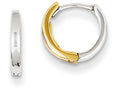 FJC Finejewelers 14 kt Two Tone Gold 1.75mm Hinged Hoop Earrings