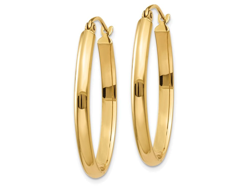FJC Finejewelers 14k Yellow Gold 3mm Oval Hoop Earrings