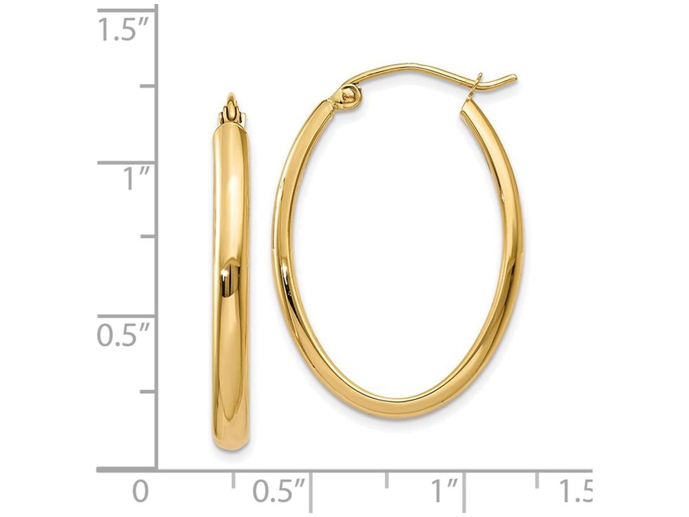 FJC Finejewelers 14k Yellow Gold 3mm Oval Hoop Earrings
