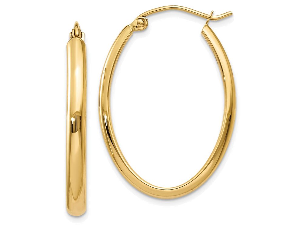 FJC Finejewelers 14k Yellow Gold 3mm Oval Hoop Earrings
