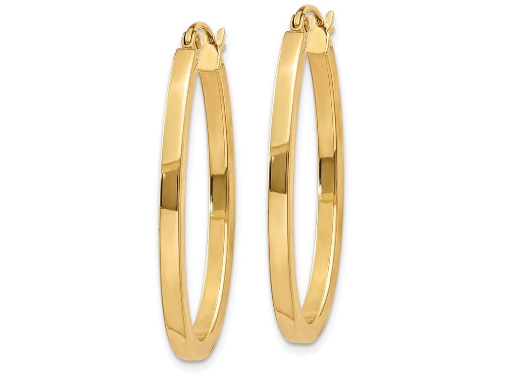 FJC Finejewelers 14k Yellow Gold 2mm Oval Hoop Earrings