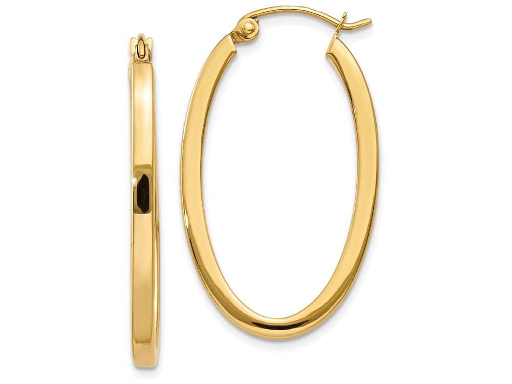 FJC Finejewelers 14k Yellow Gold 2mm Oval Hoop Earrings