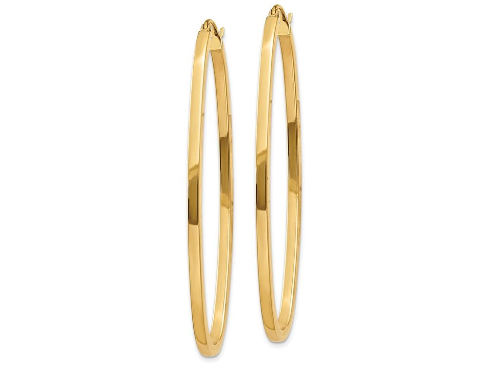 FJC Finejewelers 14k Yellow Gold 2mm Large Oval Hoop Earrings