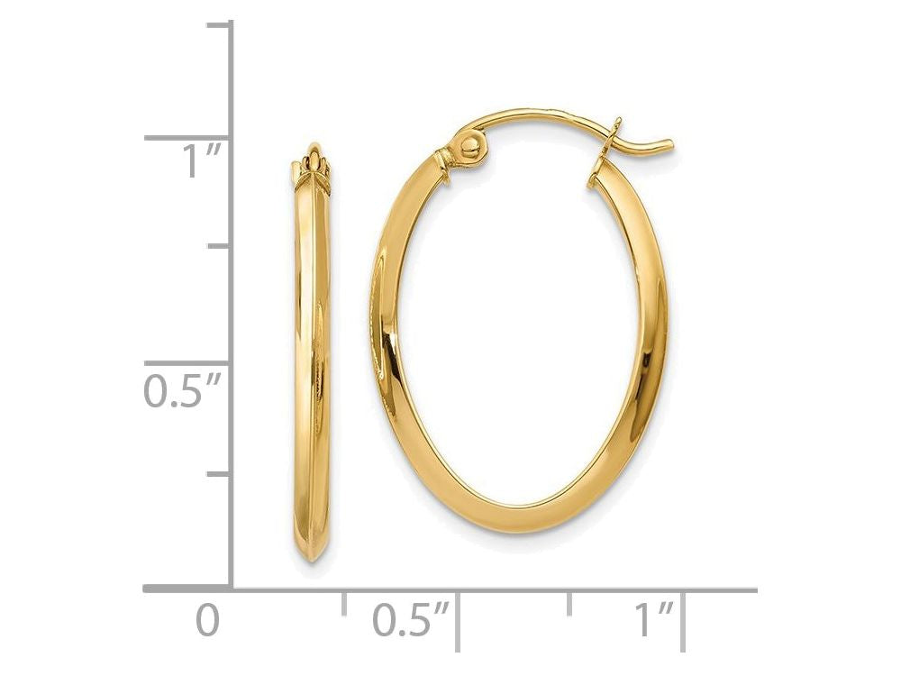 FJC Finejewelers 14k Yellow Gold 2mm Oval Hoop Earrings