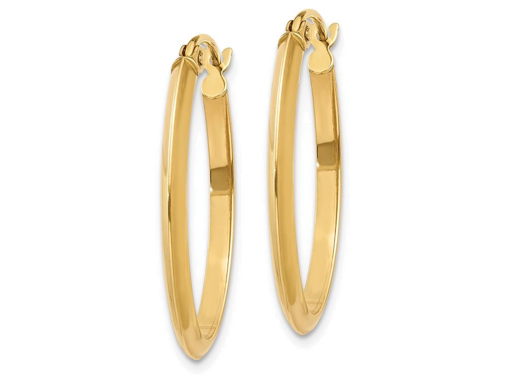 FJC Finejewelers 14k Yellow Gold 2mm Oval Hoop Earrings