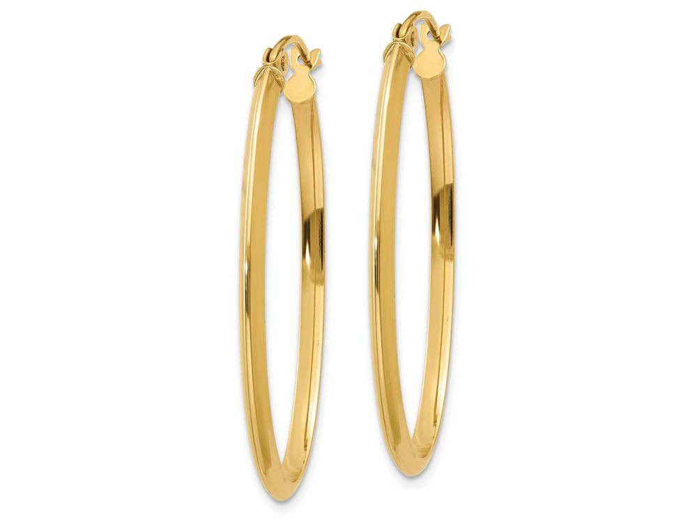 FJC Finejewelers 14k Yellow Gold 2mm Oval Hoop Earrings
