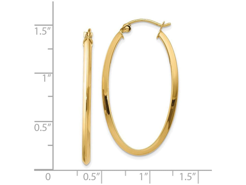 FJC Finejewelers 14k Yellow Gold 2mm Oval Hoop Earrings