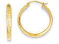 FJC Finejewelers 14k Yellow Gold and Rhodium Light Square Bright Cut Hoop Earrings