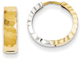 FJC Finejewelers 14 kt Two Tone Gold Textured Hinged Hoop Earrings