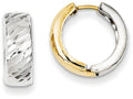 FJC Finejewelers 14 kt Two Tone Gold Textured Hoop Earrings