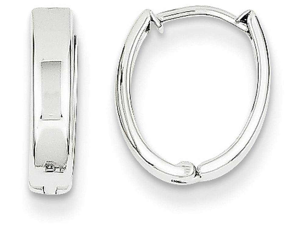 FJC Finejewelers 14k White Gold Polished Hinged Hoop Earrings