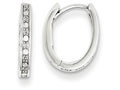 FJC Finejewelers 14k White Gold Bright-cut Hinged Hoop Earrings