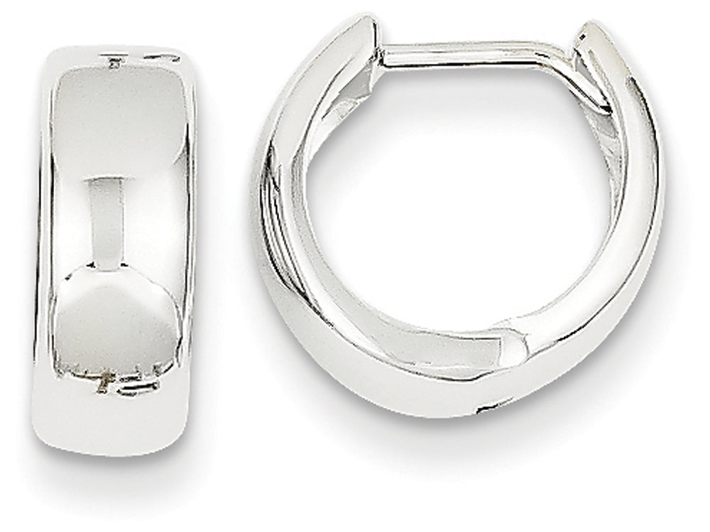 FJC Finejewelers 14k White Gold Polished Hinged Hoop Earrings