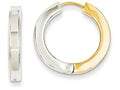 FJC Finejewelers 14k Two-tone Gold Polished Hollow Hinged Hoop Earrings