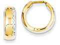 FJC Finejewelers 14 kt Two Tone Gold Textured Hinged Hoop Earrings