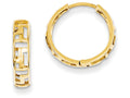 FJC Finejewelers 14k Yellow Gold Greek Key Hinged Hoop Earrings