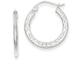 FJC Finejewelers 14k White Gold Bright-cut 2.5x20mm Hollow Hoop Earrings