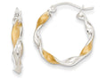 FJC Finejewelers 14k White Gold and Rhodium 2.0mm Twisted Hoop Earrings