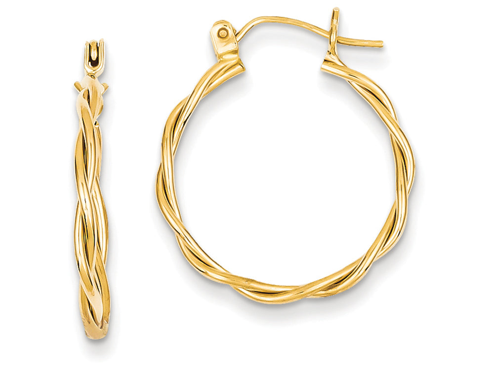 FJC Finejewelers 14k Yellow Gold Polished Twisted Circle Hoop Earrings