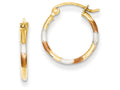 FJC Finejewelers 14k Yellow Gold with White And Rose Rhodium 1.5mm Bright Cut Hoop Earrings