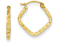 FJC Finejewelers 14k Yellow Gold Bright Cut Squared Hoop Earrings