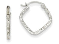 FJC Finejewelers 14k White Gold Bright Cut Squared Hoop Earrings