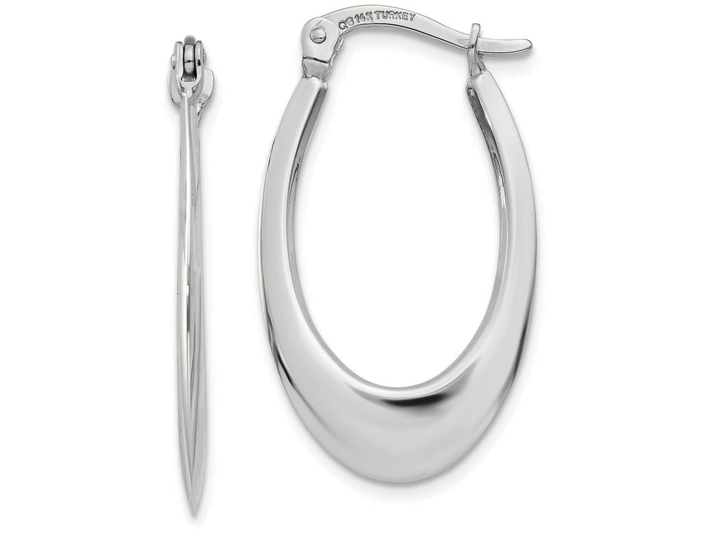 FJC Finejewelers 14k White Gold Polished Hoop Earrings