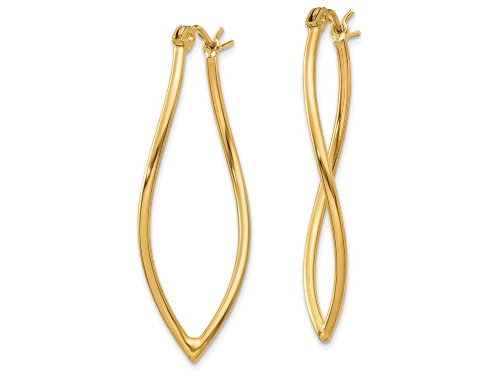 FJC Finejewelers 14k Yellow Gold Polished Fancy Hoop Earrings