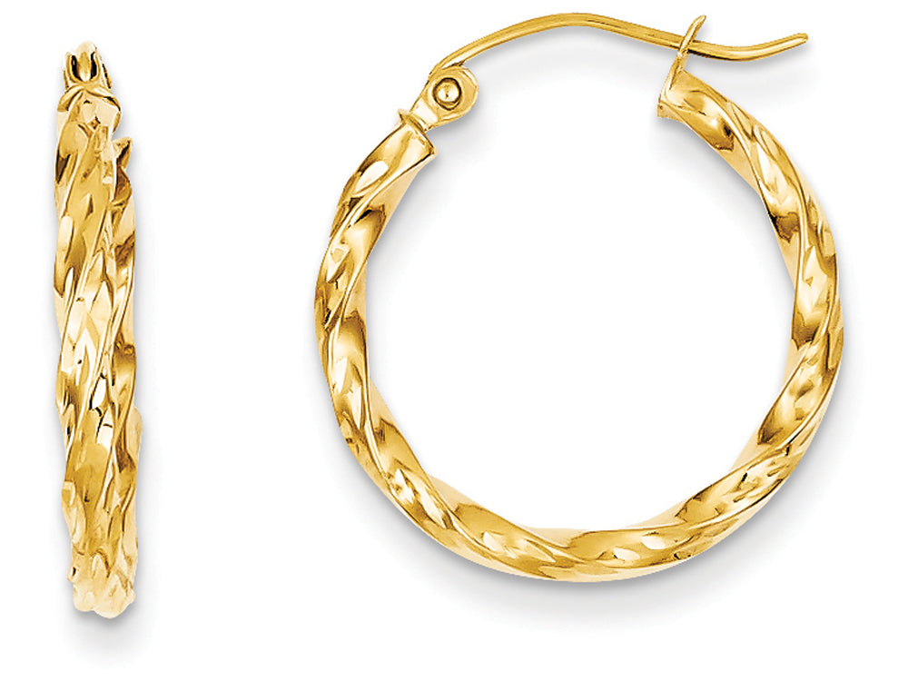 FJC Finejewelers 14k Yellow Gold Twist Hollow Hoop Earrings