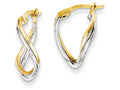 FJC Finejewelers 14 kt Two Tone Gold Twisted Hoop Earrings