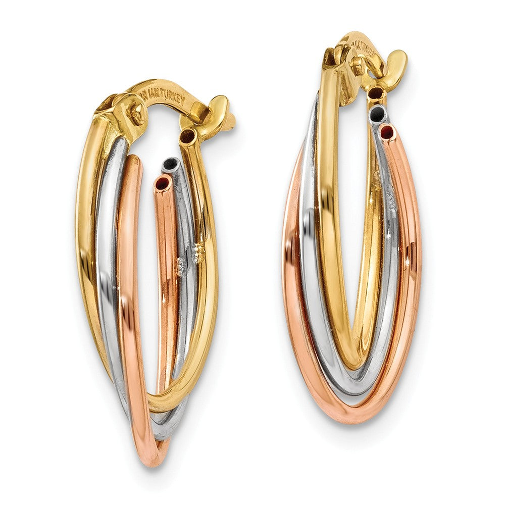 FJC Finejewelers 14k Tri-color Twisted Hoop Earrings
