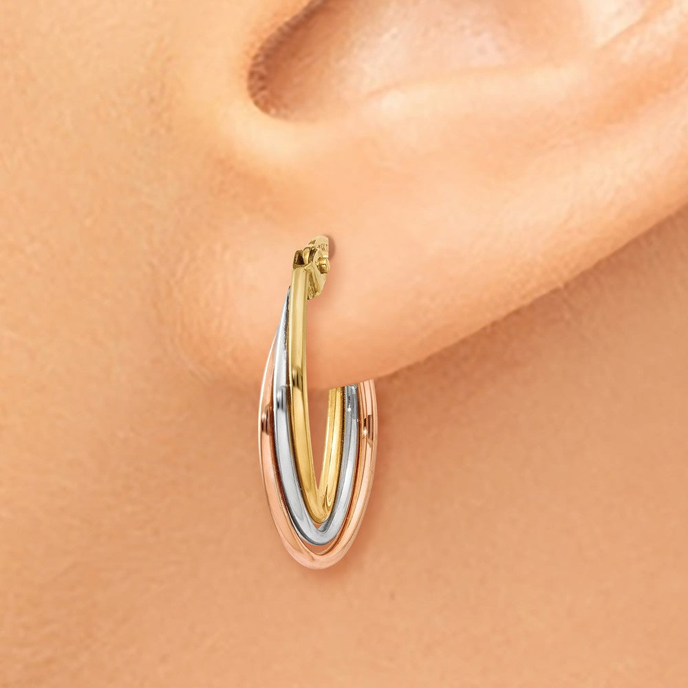 FJC Finejewelers 14k Tri-color Twisted Hoop Earrings