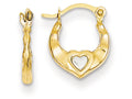 FJC Finejewelers 14k Yellow Gold and Rhodium Heart Hollow Hoop Earrings