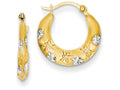 FJC Finejewelers 14k Yellow Gold and Rhodium Hoop Earrings
