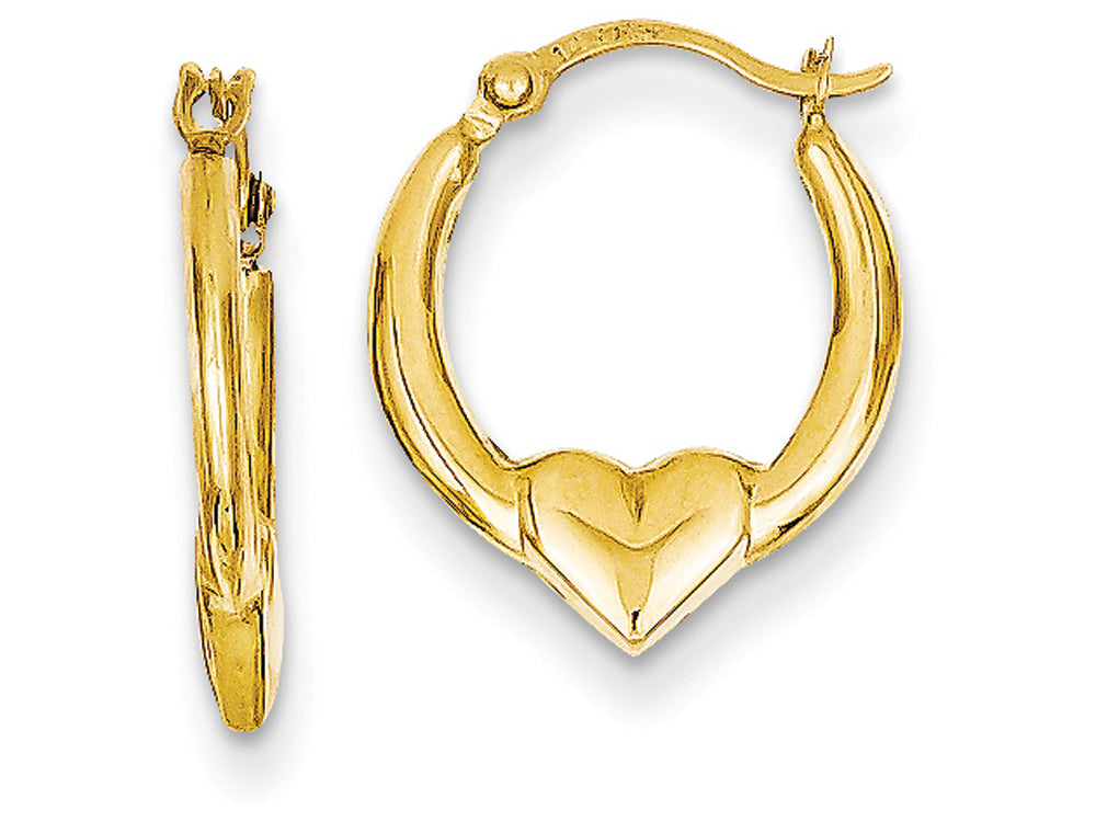 FJC Finejewelers 14k Yellow Gold Heart Hoop Earrings