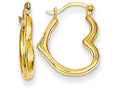 FJC Finejewelers 14k Yellow Gold Heart Shaped Hollow Hoop Earrings