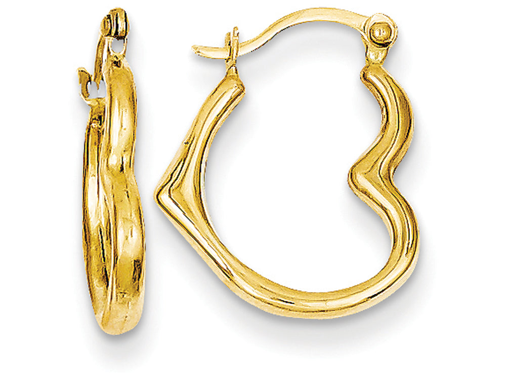 FJC Finejewelers 14k Yellow Gold Heart Shaped Hollow Hoop Earrings