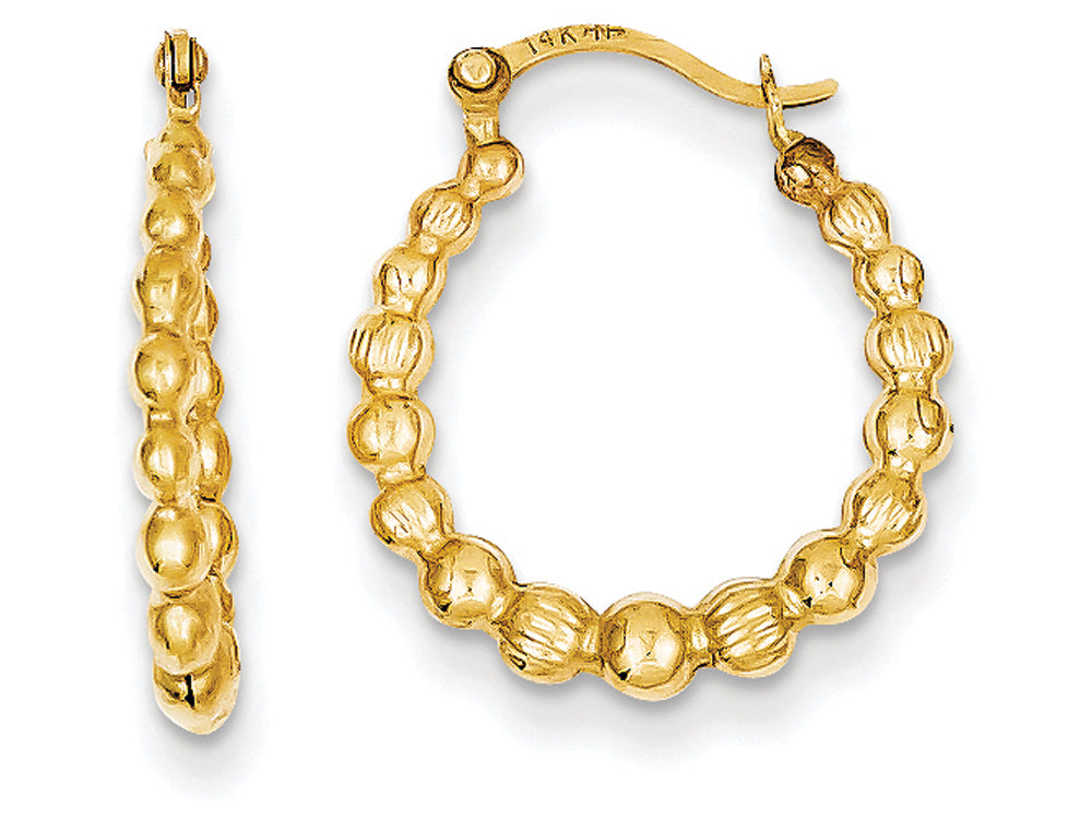 FJC Finejewelers 14k Yellow Gold Beaded Hoop Earrings