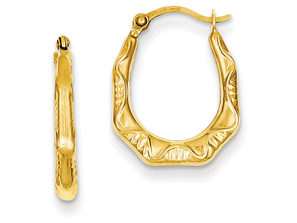 FJC Finejewelers 14k Yellow Gold Hollow Oval Hoop Earrings