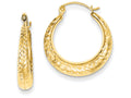 FJC Finejewelers 14k Yellow Gold Bright Cut Hollow Hoop Earrings