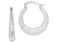FJC Finejewelers 14k White Gold Bright Cut Hollow Hoop Earrings